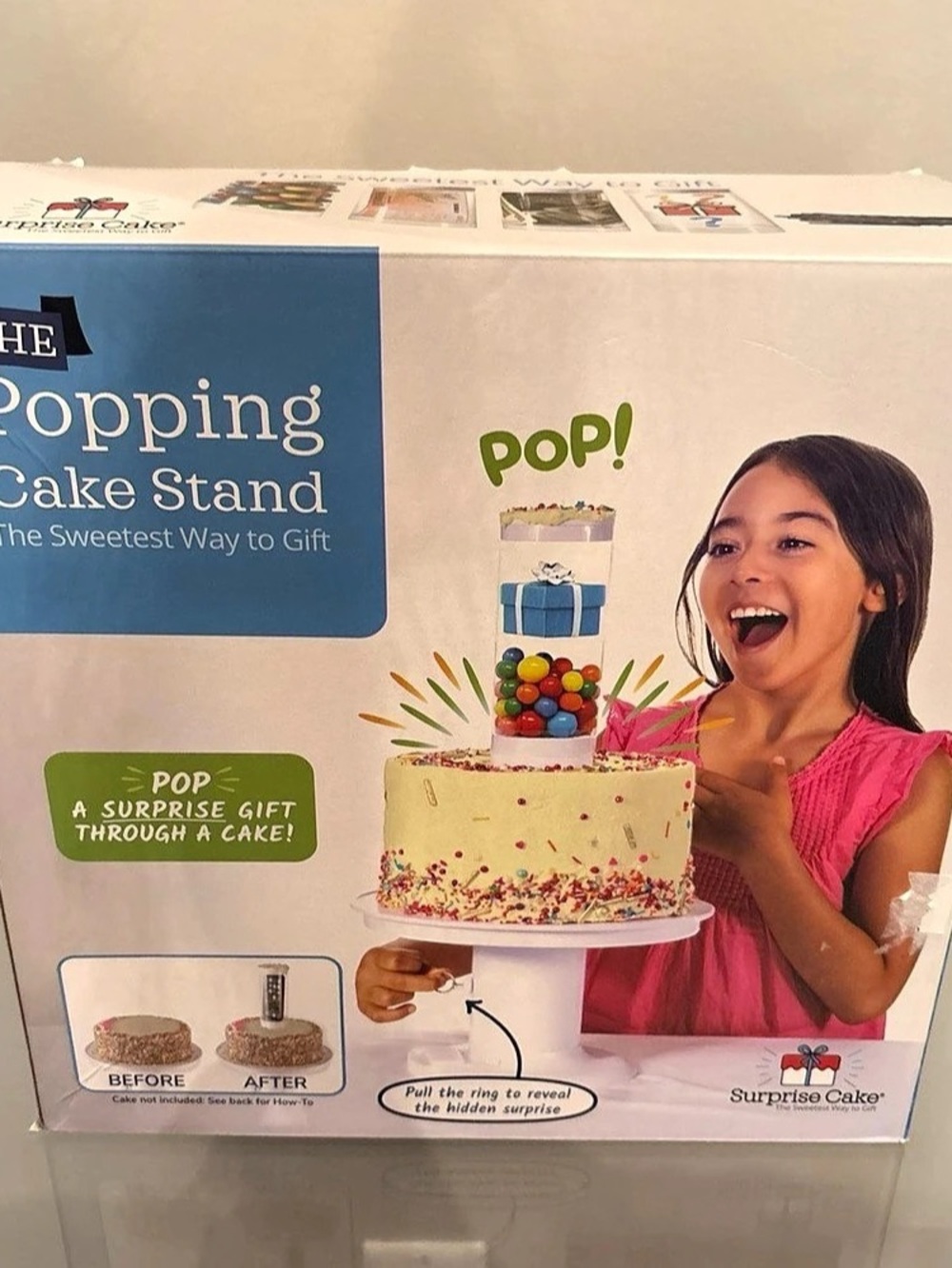 Surprise Cake The Popping Cake Stand Cake Stand Gift Surprise Party